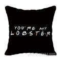 Digital Print Couple Cushion Cover Black Letters Printed Customized Cushion Cover Supplier